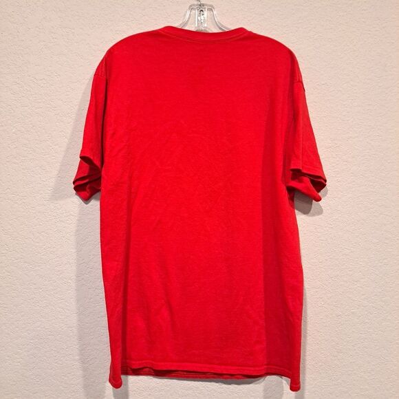 Disney Mickey Mouse Christmas Santa Claus Short Sleeve Holiday Red t-shirt sz L - Picture 3 of 4